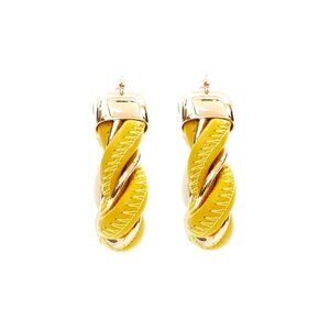 Bottega Veneta Earrings Leather 925 Gold Triangle